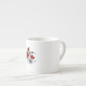 Mechanische haling met rode rozen espresso kop (Voorkant rechts)