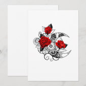 Mechanische haling met rode rozen feestdagenkaart (Voorkant / Achterkant)