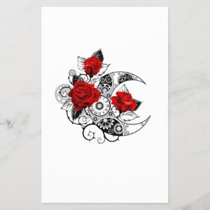 Mechanische haling met rode rozen flyer