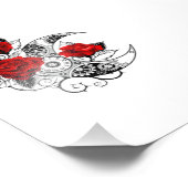 Mechanische haling met rode rozen foto afdruk (Hoek)