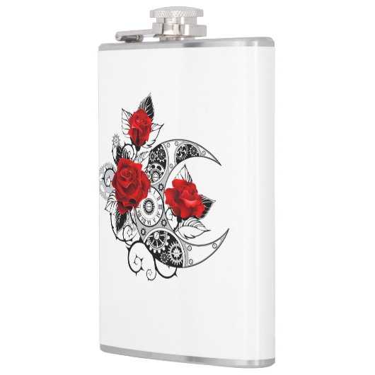 Mechanische haling met rode rozen heupfles (Links)