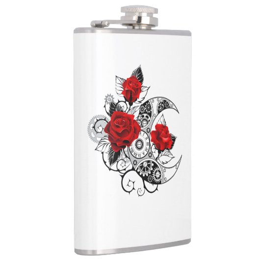 Mechanische haling met rode rozen heupfles (Rechts)