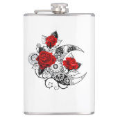 Mechanische haling met rode rozen heupfles (Voorkant)