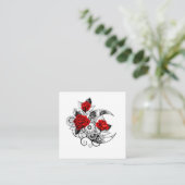 Mechanische haling met rode rozen informatiekaartje (Staand voorkant)