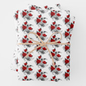 Mechanische haling met rode rozen inpakpapier vel (In situ)