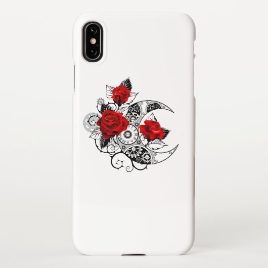 Mechanische haling met rode rozen iPhone hoesje (Achterkant)