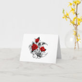 Mechanische haling met rode rozen kaart (Gele Bloem)