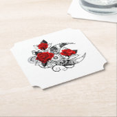 Mechanische haling met rode rozen kartonnen onderzetters (Gekanteld)