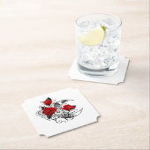 Mechanische haling met rode rozen kartonnen onderzetters (Insitu)