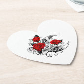 Mechanische haling met rode rozen kartonnen onderzetters (Gekanteld)