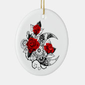 Mechanische haling met rode rozen keramisch ornament (Rechts)