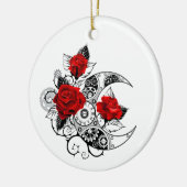 Mechanische haling met rode rozen keramisch ornament (Links)