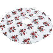 Mechanische haling met rode rozen kerstboom rok (Gekanteld)