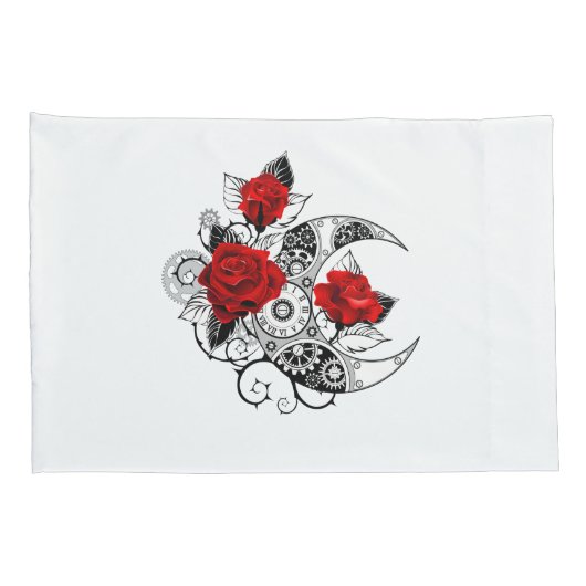 Mechanische haling met rode rozen kussensloop (Achterkant-Rechts)