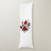 Mechanische haling met rode rozen lichaamskussen (Voorkant Verticaal)