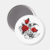 Mechanische haling met rode rozen magneet (Voorkant / Achterkant)