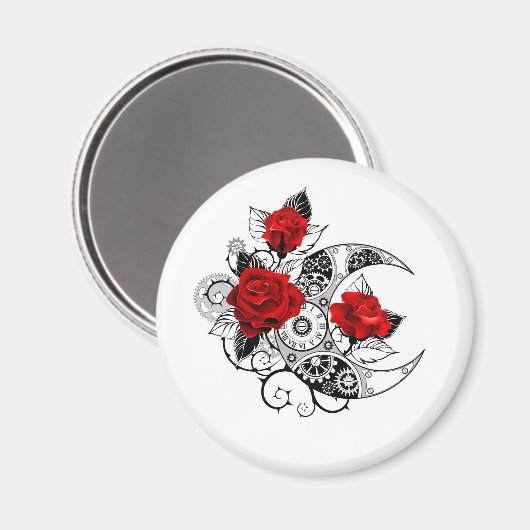 Mechanische haling met rode rozen magneet (Voorkant / Achterkant)