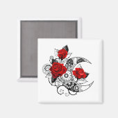 Mechanische haling met rode rozen magneet (Voorkant / Achterkant)