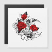 Mechanische haling met rode rozen magnetische uitnodiging (Voorkant / Achterkant)