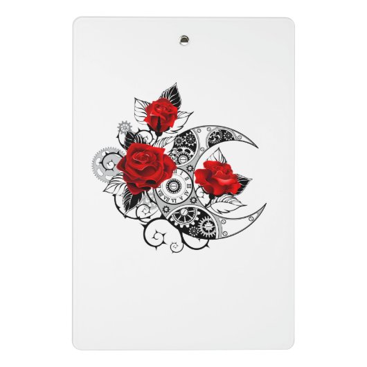 Mechanische haling met rode rozen mini klembord (Achterkant)