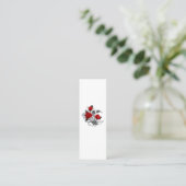 Mechanische haling met rode rozen mini visitekaartje (Staand voorkant)
