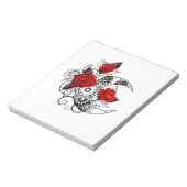 Mechanische haling met rode rozen notitieblok (Linkerzijde)