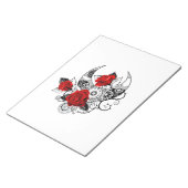 Mechanische haling met rode rozen notitieblok (Schuin)