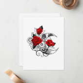 Mechanische haling met rode rozen notitiekaartje (Voorkant / Achterkant in situ)