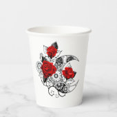 Mechanische haling met rode rozen papieren bekers (Achterkant)