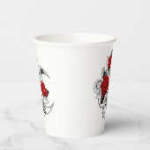 Mechanische haling met rode rozen papieren bekers (Links)