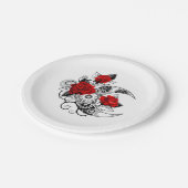 Mechanische haling met rode rozen papieren bordje (Gekanteld)