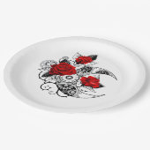 Mechanische haling met rode rozen papieren bordje (Gekanteld)