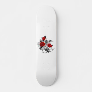 Mechanische haling met rode rozen persoonlijk skateboard