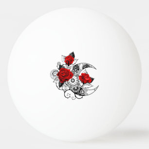 Mechanische haling met rode rozen pingpongbal