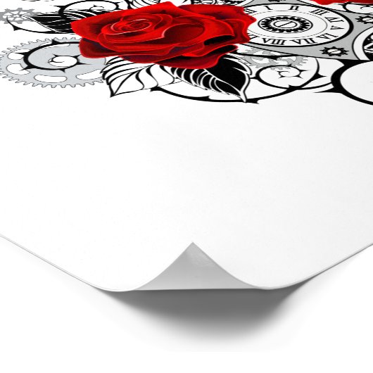 Mechanische haling met rode rozen poster (Hoek)