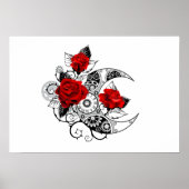 Mechanische haling met rode rozen poster (Voorkant)