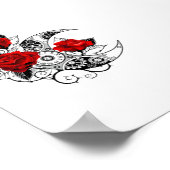 Mechanische haling met rode rozen poster (Hoek)