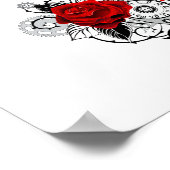 Mechanische haling met rode rozen poster (Hoek)