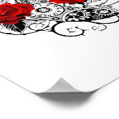 Mechanische haling met rode rozen poster (Hoek)