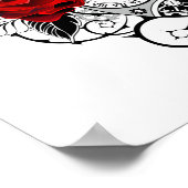 Mechanische haling met rode rozen poster (Hoek)