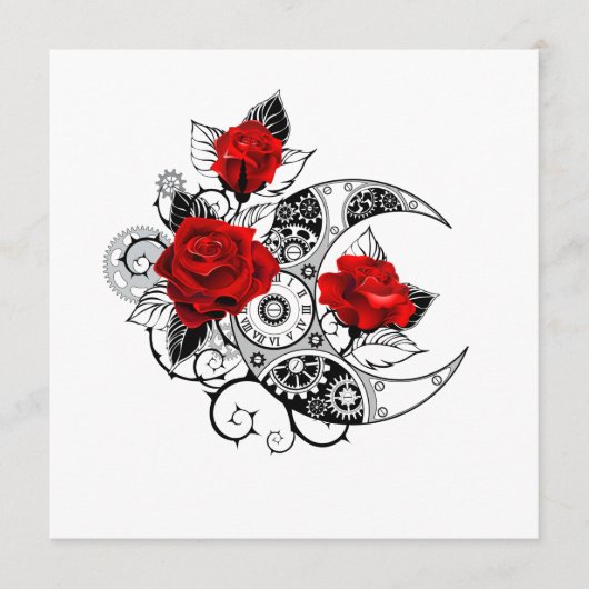 Mechanische haling met rode rozen programmakaart (Voorkant)