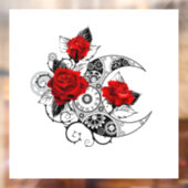 Mechanische haling met rode rozen raamsticker (Vel 2)