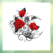 Mechanische haling met rode rozen raamsticker (Vel 3)