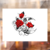 Mechanische haling met rode rozen raamsticker (Vel 2)