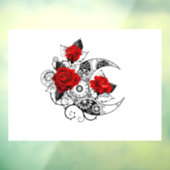 Mechanische haling met rode rozen raamsticker (Vel 3)