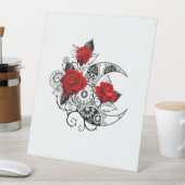 Mechanische haling met rode rozen reclamebord met voetstuk (Insitu)