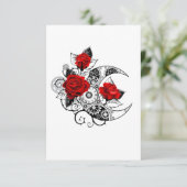 Mechanische haling met rode rozen RSVP kaartje (Staand voorkant)