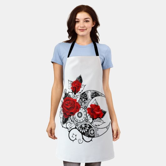 Mechanische haling met rode rozen schort (Gedragen)