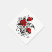 Mechanische haling met rode rozen servet (Hoek)