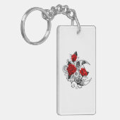 Mechanische haling met rode rozen sleutelhanger (Voorkant Links)